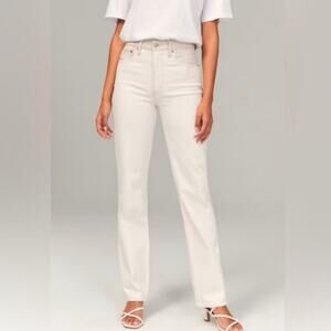 Abercrombie & Fitch Women's Straight Leg Jeans in White